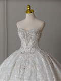 Niulatu Bridal Dress Ball Gown Sweetheart Lace White Long Wedding Dress Long Wedding Dresses Modest Wedding Gowns HZ1214