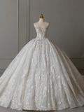 Niulatu Bridal Dress Ball Gown Sweetheart Lace White Long Wedding Dress Long Wedding Dresses Modest Wedding Gowns HZ1214