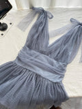 Niulatu A Line V Neck Tulle Gray Formal 8th Grade Homecoming Dresses Middle School Short Cocktail Gowns Graduation Dress Hoco Outfits HZ1214