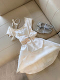 Niulatu A Line White Satin Pearls Formal 8th Grade Homecoming Dresses Middle School Short Cocktail Gowns Graduation Dress Hoco Outfits HZ1214
