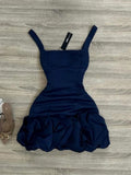 Niulatu Sheath Square Neck Navy Blue Satin Formal 8th Grade Homecoming Dresses Middle School Short Birthday Gowns Graduation Dress Hoco Outfits HZ1214