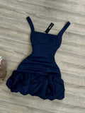 Niulatu Sheath Square Neck Navy Blue Satin Formal 8th Grade Homecoming Dresses Middle School Short Birthday Gowns Graduation Dress Hoco Outfits HZ1214