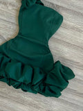 Niulatu Sheath One Shoulder Green Satin Formal 8th Grade Homecoming Dresses Middle School Short Birthday Gowns Graduation Dress Hoco Outfits HZ1214