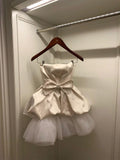 Niulatu Ball Gown Strapless White Satin Formal 8th Grade Homecoming Dresses Middle School Short Cocktail Gowns Graduation Dress Hoco Outfits HZ1214