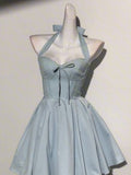 Niulatu A line Halter Blue Formal 8th Grade Homecoming Dresses Middle School Short Birthday Gowns Graduation Dress Hoco Outfits HZ1214