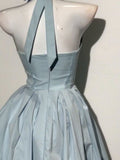 Niulatu A line Halter Blue Formal 8th Grade Homecoming Dresses Middle School Short Birthday Gowns Graduation Dress Hoco Outfits HZ1214