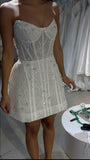 Modest Wedding Dress A line Sweetheart Summer Short Lace Wedding Dresses Bride Dress Bridal Gowns HZ1214