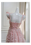 Niulatu A Line Spaghetti Straps Pink Sequin Formal 8th Grade Homecoming Dresses Middle School Short Birthday Gowns Graduation Dress Hoco Outfits HZ1214