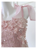 Niulatu A Line Spaghetti Straps Pink Sequin Formal 8th Grade Homecoming Dresses Middle School Short Birthday Gowns Graduation Dress Hoco Outfits HZ1214