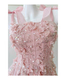 Niulatu A Line Spaghetti Straps Pink Sequin Formal 8th Grade Homecoming Dresses Middle School Short Birthday Gowns Graduation Dress Hoco Outfits HZ1214