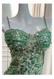 Niulatu Sheath Spaghetti Straps Sequin Green Formal 8th Grade Homecoming Dresses Middle School Short Birthday Gowns Graduation Dress Hoco Outfits HZ1214