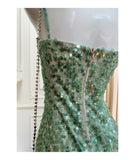 Niulatu Sheath Spaghetti Straps Sequin Green Formal 8th Grade Homecoming Dresses Middle School Short Birthday Gowns Graduation Dress Hoco Outfits HZ1214
