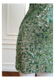 Niulatu Sheath Spaghetti Straps Sequin Green Formal 8th Grade Homecoming Dresses Middle School Short Birthday Gowns Graduation Dress Hoco Outfits HZ1214