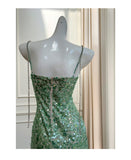 Niulatu Sheath Spaghetti Straps Sequin Green Formal 8th Grade Homecoming Dresses Middle School Short Birthday Gowns Graduation Dress Hoco Outfits HZ1214