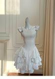 Niulatu A Line Spaghetti Straps White Satin Formal 8th Grade Homecoming Dresses Middle School Short Birthday Gowns Graduation Dress Hoco Outfits HZ1214