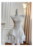 Niulatu A Line Spaghetti Straps White Satin Formal 8th Grade Homecoming Dresses Middle School Short Birthday Gowns Graduation Dress Hoco Outfits HZ1214