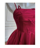 Niulatu A Line Spaghetti Straps Burgundy Satin Formal 8th Grade Homecoming Dresses Middle School Short Birthday Gowns Graduation Dress Hoco Outfits HZ1214
