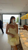 Niulatu A Line Sweetheart Yellow Chiffon Formal 8th Grade Homecoming Dresses Middle School Short Birthday Outfits Graduation Dress Mini Hoco Dresses HZ1214