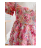 Niulatu Ball Gown Square Neck Floral Pink Short Mini Formal 8th Grade Homecoming Dresses Middle School Short Cocktail Dress Hoco Outfits HZ1214