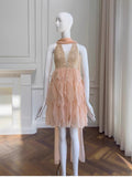 Niulatu A Line Halter V Neck Blush Pink Chiffon Formal 8th Grade Homecoming Dresses Middle School Short Birthday Gowns Graduation Dress Hoco Outfits HZ1214