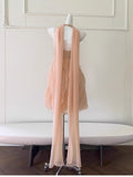 Niulatu A Line Halter V Neck Blush Pink Chiffon Formal 8th Grade Homecoming Dresses Middle School Short Birthday Gowns Graduation Dress Hoco Outfits HZ1214