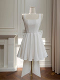 Niulatu A Line Square Neck White Formal 8th Grade Homecoming Dresses Middle School Short Birthday Gowns Graduation Dress Hoco Outfits HZ1214