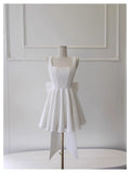 Niulatu A Line Square Neck White Formal 8th Grade Homecoming Dresses Middle School Short Birthday Gowns Graduation Dress Hoco Outfits HZ1214