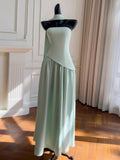 Niulatu A Line Strapless Brown Chiffon Long Prom Dresses Party Dress 20th Birthday Outfits Graduation Dresses HZ1214