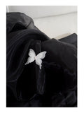 Niulatu Ball Gown Spaghetti Straps Black Organza Formal 8th Grade Homecoming Dress Middle School Short 18th Birthday Outfits Graduation Dress Hoco Dresses HZ1214