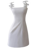 Niulatu Sheath Spaghetti Straps White Formal 8th Grade Homecoming Dress Middle School Short 18th Birthday Outfits Graduation Dress Hoco Dresses HZ1214