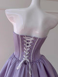 Niulatu A line Sweetheart Grape Satin Formal Short Homecoming Dress Middle School Short 21st Birthday Outfits Graduation Dress Cocktail Dresses HZ1214