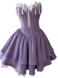 Niulatu A line Sweetheart Grape Satin Formal Short Homecoming Dress Middle School Short 21st Birthday Outfits Graduation Dress Cocktail Dresses HZ1214
