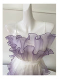 Niulatu Ball Gown Strapless Ombre Grape Formal Homecoming Dress Middle School Short 21st Birthday Outfits Graduation Dress Cocktail Dresses HZ1214