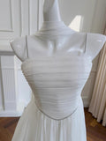 Niulatu A line Spaghetti Straps White Chiffon Formal Mini Homecoming Dress Middle School Short 19th Birthday Outfits Graduation Dress Hoco Dresses HZ1214