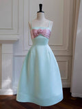 Niulatu A Line Spaghetti Straps Satin Formal Homecoming Dress Middle School 20th Birthday Outfits Graduation Dress Cocktail Dresses HZ1214