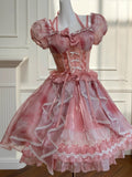 Niulatu Ball Gown Square Neck Pink Corset Back Mini Short Formal Cocktail Dress Homecoming Dresses Summer Middle School Hoco Dress Homecoming Outfits 19th Birthday Outfit HZ1214