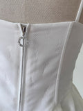 Niulatu A Line Spaghetti Straps White Satin Short Formal Homecoming Dress Middle School Short 20th Birthday Outfits Graduation Dress Cocktail Dresses HZ1214