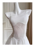 Niulatu A Line Spaghetti Straps White Chiffon Short Formal Homecoming Dress Middle School Short 20th Birthday Outfits Graduation Dress Cocktail Dresses HZ1214