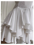 Niulatu A Line Spaghetti Straps White Chiffon Short Formal Homecoming Dress Middle School Short 20th Birthday Outfits Graduation Dress Cocktail Dresses HZ1214