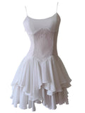 Niulatu A Line Spaghetti Straps White Chiffon Short Formal Homecoming Dress Middle School Short 20th Birthday Outfits Graduation Dress Cocktail Dresses HZ1214