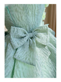 Niulatu Ball Gown Mint Green Satin Formal Short Mini Homecoming Dress Middle School 20th Birthday Outfits Graduation Dress Cocktail Dresses HZ1214