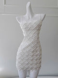 Niulatu Sheath Spaghetti Straps White Short Formal Homecoming Dress Middle School Short 20th Birthday Outfits Graduation Dress Cocktail Dresses HZ1214