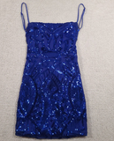 Niulatu Sheath Spaghetti Straps Sequin Royal Blue Short Formal Homecoming Dress Middle School Short 16th Birthday Outfits Graduation Dress Cocktail Dresses HZ1214