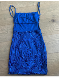 Niulatu Sheath Spaghetti Straps Sequin Royal Blue Short Formal Homecoming Dress Middle School Short 16th Birthday Outfits Graduation Dress Cocktail Dresses HZ1214