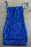Niulatu Sheath Spaghetti Straps Sequin Royal Blue Short Formal Homecoming Dress Middle School Short 16th Birthday Outfits Graduation Dress Cocktail Dresses HZ1214