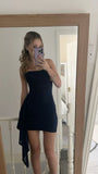 Niulatu Sheath Strapless Little Black Dress Short Formal Homecoming Dresses Middle School Short 21st Birthday Outfits Graduation Dress Mini Cocktail Dresses HZ1214