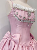 Niulatu Ball Gown Spaghetti Straps Satin Short Formal Homecoming Dress Middle School Short 18th Birthday Outfits Graduation Dress Cocktail Dresses HZ1214