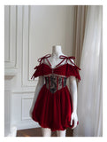 Niulatu Ball Gown Burgundy Velvet Short Mini Feathers Formal Homecoming Dress Short Cocktail Outfits Graduation Dress Mini Hoco Dress HZ1214
