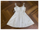 Niulatu A Line Spaghetti Straps White Short Formal Homecoming Dresses Middle School Short 21st Birthday Outfits Graduation Dress Mini Cocktail Dresses HZ1214