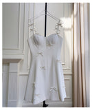 Niulatu A Line Spaghetti Straps White Short Formal Homecoming Dresses Middle School Short 21st Birthday Outfits Graduation Dress Mini Cocktail Dresses HZ1214